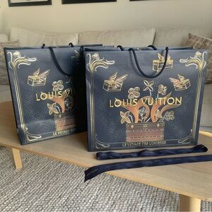 Louis Vuitton Set of 2 Holiday 2025 Shopping Bags and 2 Ribbons